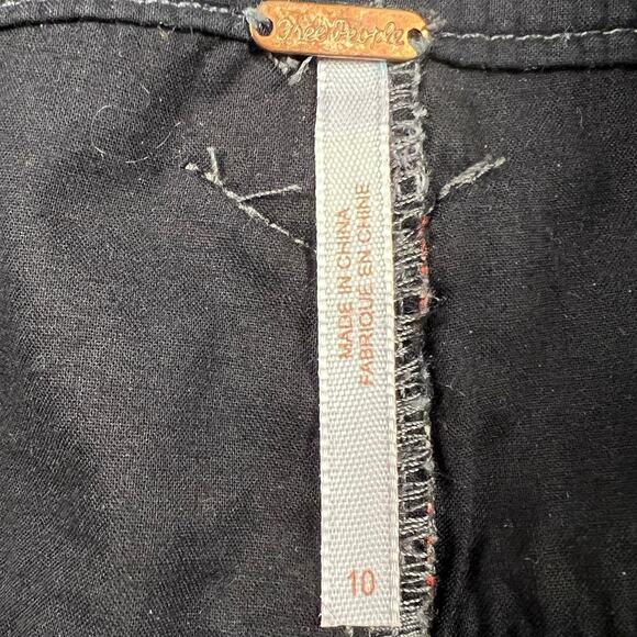 Free People Glen Plaid Flare Trouser Pants Gray Black Red Y2K Academia Size 10 - Picture 8 of 10